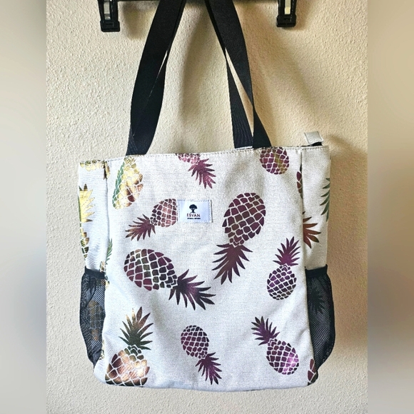 Esvan Jc Women's Tropical Pineapple Print Tote Bag - Picture 2 of 10